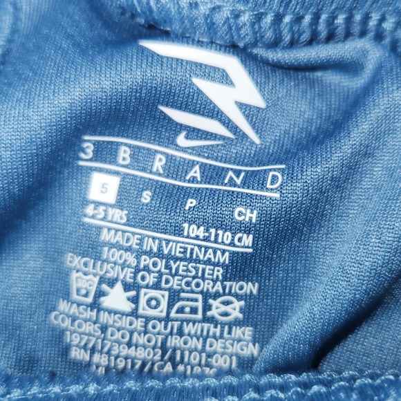 Nike‎ 3BRAND Russell Wilson Boys 2-Piece Set White Blue Orange Size 5 - Picture 4 of 6